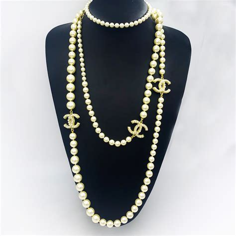 chanel pearl gold necklace|chanel necklace price list.